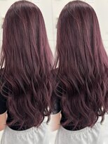 シアター 福岡天神(THEATER)&nbsp;ピンクラベンダー　ブリーチありダブルカラー　コテ巻き仕上げ