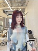 柔らかカシスピンク×顔まわりレイヤー