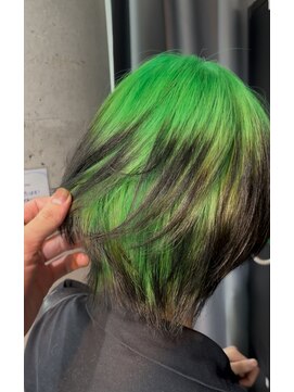 インク 渋谷(INK.) ルーツカラー　グリーン×ブラック