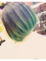 ヘアヒールフェリス(Hair heal Feliz)&nbsp;グラデーションブリーチオンカラーグリーン