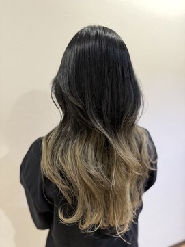 ロングレイヤー/グラデーションカラー/ミルクティー/20代/30代