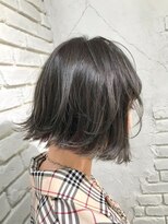 アジールヘア 東上野店(agir hair)&nbsp;切りっぱなし外ハネボブアッシュカラーくびれミディ【上野】