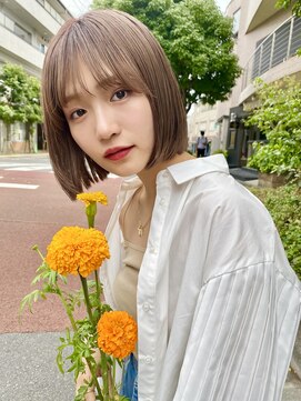 ベル 新宿(Belle) ぱつっとボブ×ラベンダーベージュ♪　【Belle新宿赤谷】