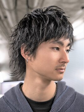 メンズフィール 南森町(MENS FEEL) 黒髪ウルフナチュラルシークレットパーマ