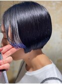 ラインショート × 裾カラー(ブルーバイオレット)(2)【liblo】