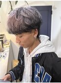メンズブリーチデザインダブルカラー裾カラー