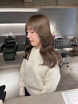 リール(rire) デザインカラーレイヤーカットウェットヘア夏オリーブベージュ