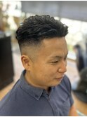 【フェードスタイル】オールバックメンズ極道パーマ