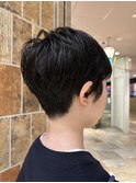 ベリーショート 黒髪 前髪あり 大人可愛いショート
