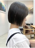黒髪/ボブウルフ/ネビージュ/小顔/ワンレン/髪質改善/前髪