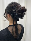 アップヘア/参列ヘア/お呼ばれヘア/鎌倉/ヘアセット/リボン