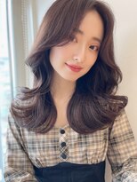 バイオレット 栄店(Violet)&nbsp;ワンレン小顔レイヤーカット大人ロングレイヤー巻き髪スタイル