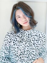 ムクヘアー(muk hair)&nbsp;フェイスフレーミングボブ×ネイビーブルーアクセント