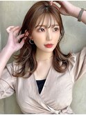 流し前髪レイヤーカット束感くびれヘア韓国サイドバング