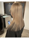 【中目黒】ハイトーンベージュ×切りっぱなしミディアムレイヤー