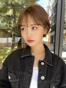 ギークス(GEEKS) 【GEEKS渋谷】耳かけショートボブ/ココアブラウン/冬カラー/小顔