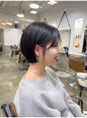 骨格補正の丸みショート×サイドバングで360°美シルエット♪