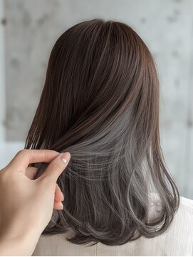 アース 天満橋店(HAIR & MAKE EARTH) 春色◎インナーカラー×レイヤーカットで小顔見せ大人韓国ヘア