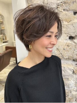 レリーノーブル 西宮北口(RelyNoble) 若見えひし形ショート[西宮北口/髪質改善/白髪ぼかし]