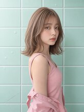ヘアーサロン 6(hair salon)&nbsp;ニュアンスウェーブボブ×ミルクベージュ
