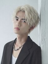 メンズサロン サンド 横浜(Men's salon sand) ホワイトブロンドセンターパートマッシュ