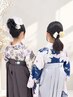 【小学生袴】お着付け×ヘアセット ¥15,500(早朝可・指名不可)
