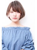 アシメショートエアリーショートグレージュナチュラルボブ