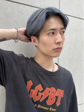 サンバレー(SUNVALLEY) ハイトーン6:4バング韓国風アッシュブルー