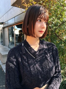 エイミー(Aimee) Aimee町田 丸みボブ×ピンクブラウン