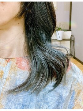 ニューグレート インナカラー☆ネイビーグレーレイヤーカット