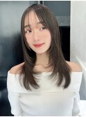 ロング美髪韓国ヘア顔周りレイヤー_F70017