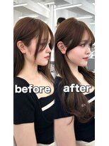 アマトウキョウ アユンチェ(AMA TOKYO×AYUNCHE) 前髪顔まわり韓国ヘアレイヤーカットサイドバンク2wayバンク韓国