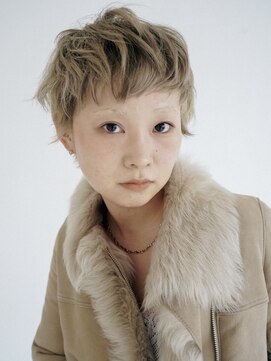 ランド(LAND) ブラウンローライト　ホワイトブロンド　マッシュショート