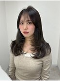 レイヤー レイヤーカット 顔まわり 暗髪 髪質改善