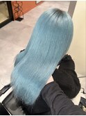 ペール水色ハイトーンケアブリーチダブルカラー髪質改善