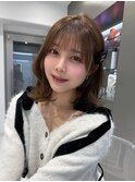 結べるボブ×シフォンベージュ