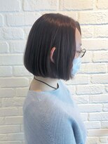 デイジー インデックスヘア 大島店(DAISY index hair)&nbsp;ナチュラルボブ ぱっつんボブ ピンクベージュ ワンレングスボブ