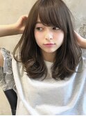 大人かわいい前髪愛され小顔マロンベージュ20代30代吉祥寺