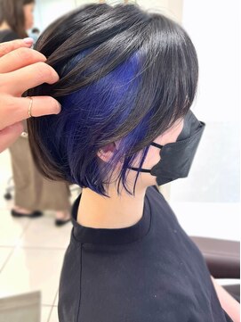アッシュ 高円寺店(Ash) インナーカラー　パープルネイビー