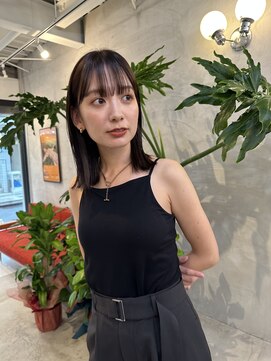 ヒュージ 三軒茶屋(huge) 外ハネボブミディアム×ニュアンスカラー_20代30代