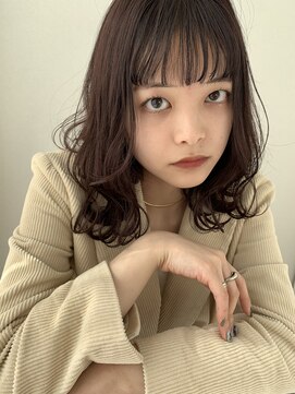 イオエ 岡本(ioe) イメチェン/フルバング/似合わせ/レッドブラウン/デジタルパーマ