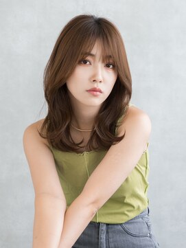 エレノア 川崎(Eleanor) 小顔/サイドバング/うる艶髪/ナチュラルカールセミディ UP