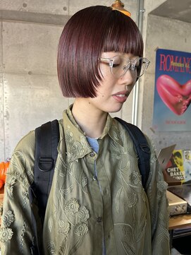 ソイリウム 下北沢(soi rium) レイヤーボブ＿顔まわりレイヤー_前髪ぱっつん_切りっぱなしボブ