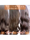 表参道 コテ巻き風パーマ デジタルパーマ ワンレン 黒髪カタログ