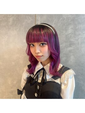 ガルボヘアー 名古屋栄店(garbo hair) アンブレラカラー10代20代パープルカラーケアブリーチ