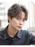 韓国フェザーパーマメンズカットフェザーショート