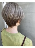 白髪ぼかしハイライトカラー｜堺市初芝の美容室｜大人ショート