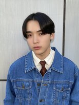 ネオリーブウリ 二子玉川店(Neolive uri)&nbsp;ブルーブラックフェザーパーマサーフカールセンターパート