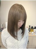ミルクブラウン　ケアブリーチ　ベージュ　切りっぱなし横浜★