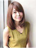 《Agu hair》大人かわいいワンカールミディ 小顔 モテ髪